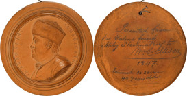 1777 B. Franklin Américain Portrait Medallion. Fur Cap without Spectacles. By Jean-Baptiste Nini. Margolis-17, Baiardi-Sibille 94, Greenslet GM-15, St...