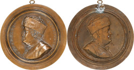 "1777" (19th century) B. Franklin Américain Portrait Medallion. Fur Cap without Spectacles. After Jean-Baptiste Nini. Type of Margolis-17. Bronze.
10...