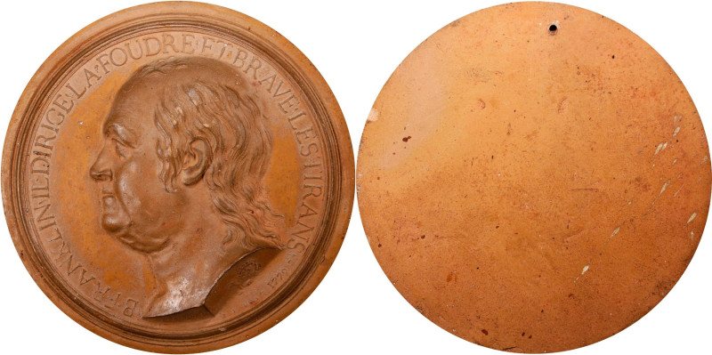 "1778/1779" (ca. 1860s) Benjamin Franklin Portrait Medallion. Bare Head Left; Fr...