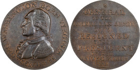 "1789" (ca. 1792) Washington Born Virginia Copper. Legend Reverse. Musante GW-33, Baker-60, W-10730. Second Reverse. Copper. Plain Edge. AU-58 (PCGS)....