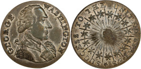 Undated (ca. 1793) Washington Success Medal. Large Size. Musante GW-41, Baker-265, DeWitt-GW 1792-1, W-10900. First Die. Brass. Reeded Edge. MS-62 (PC...