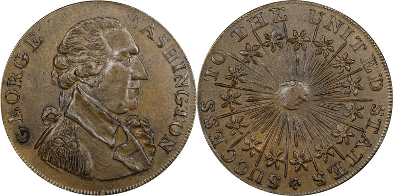 Undated (ca. 1793) Washington Success Medal. Large Size. Musante GW-42, Baker-26...