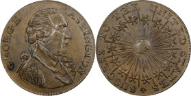 Undated (ca. 1793) Washington Success Medal. Large Size. Musante GW-42, Baker-266, W-10915. Second Die. Brass. Reeded Edge. MS-62 (PCGS).
24.8 mm. 64...