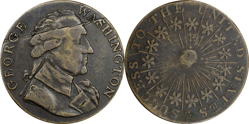 Undated (ca. 1793) Washington Success Medal. Large Size. Musante GW-43, Baker-26...