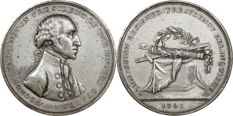 "1797" (ca. 1816) Halliday Medal. Musante GW-57, Baker-70. White Metal. Plain Ri...
