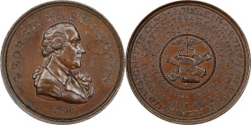 1796 Repub. Ameri. Medal. Musante GW-61, Baker-68. Copper. MS-64 BN (PCGS).
33.1 mm. 303.2 grains. Fairly uniform mahogany brown with a curious ring ...