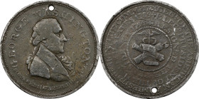 "1799" (ca. 1800) Repub. Ameri. Medal. Second Obverse. Musante GW-62, Baker-69A. Lead. EF-40 (PCGS).
32.6 mm. 344.6 grains. Dark somewhat olive-tinge...