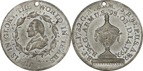 "1799" (ca. 1800) Washington Funeral Urn Medal. Musante GW-70, Baker-166C, Fuld Dies 4-C2. White Metal. AU-55 (PCGS).
29.0 mm. 97.3 grains. Neatly pi...