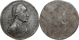 Undated (ca. 1800?) Washington Portrait Medal Obverse Die Trial. Musante GW-761, Baker-Unlisted. Lead. EF Details--Damage (PCGS).
44.2 mm. 784.2 grai...