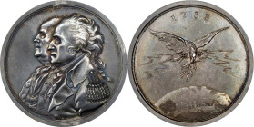 (ca. 1808) Peace of 1783 Medal. Musante GW-92, Baker-58, Julian CM-5. Silver. Specimen-62 (PCGS).
40.4 mm. 471.9 grains. Mostly dark gray on the obve...