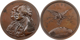 (ca. 1808) Peace of 1783 Medal. Musante GW-92, Baker-58A, Julian CM-5. Copper, Bronzed. MS-64 BN (PCGS).
40.4 mm. 510.0 grains. Deep mahogany brown o...