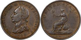 "1783" (ca. 1820) Washington Draped Bust Copper. Musante GW-106, Vlack 13-J, Baker-2, W-10300. No Button. Copper. Plain Edge. EF-45 (PCGS).
28.2 mm. ...