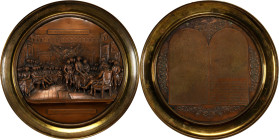 LOT WITHDRAWN - LOT WITHDRAWN - (ca. 1858) Two-Sided Decorative Plaque of the Signing of the Declaration of Independence / Text of the Declaration. Br...