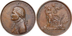 Cast Copy 1801 Thomas Jefferson Inaugural Medal. As Julian PR-2. Copper over White Metal.
45.1 mm. A pleasing and well made copy of the very rare Jef...