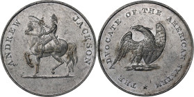Undated (1828) Andrew Jackson Campaign Medal. DeWitt-AJACK 1828-7. White Metal. About Uncirculated, Reverse Scratch.
38 mm. According to DeWitt, "bot...