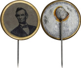 Undated (1864) Abraham Lincoln Campaign Ferrotype Pin. DeWitt-AL 1864-83a, Cunningham 4-050B. Brass and White Metal. About Uncirculated.
22.5 mm. An ...