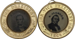 1864 Abraham Lincoln Campaign Ferrotype. DeWitt-AL 1864-96, Cunningham 4-170B. Gilt Brass Shell. About Uncirculated.
24.5 mm. Plain edge. Integral su...