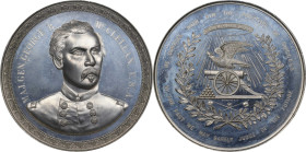Undated George B. McClellan Campaign Medal. DeWitt-GMcC 1864-Unlisted. White Metal. MS-64 PL (NGC).
81.8 mm. An absolutely awe-inspiring medallic wor...