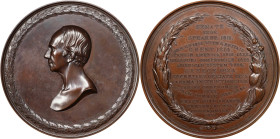 1850 Henry Clay-Compromise Medal. Julian PE-7. Copper, Bronzed. Choice Mint State.
89.4 mm. A rarity among Clay medals, a fine and elusive production...