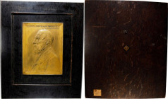 Undated (ca. 1900) Samuel Putnam Avery Plaque. By Victor David Brenner. Bronze, Gilt, on Dark Wood. Extremely Fine.
The approximately 5 inches x 6.25...