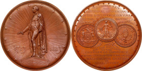 1883 George Washington (Evacuation Day) Medal. By Charles Osborne, Engraved by Lea Ahlborn. Miller-6, Musante GW-981, Baker S-319. Bronze. Gem Mint St...