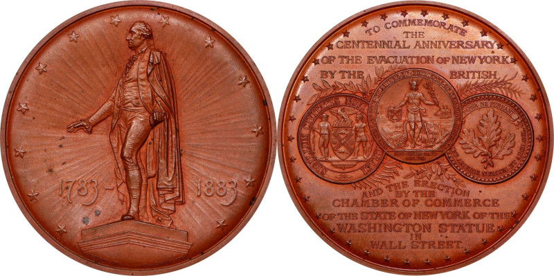 1883 George Washington (Evacuation Day) Medal. By Charles Osborne, Engraved by L...