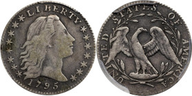 1795 Flowing Hair Half Dime. LM-8, V-5. Rarity-3. VF Details--Cleaned (PCGS).
The more readily obtainable issue in the brief and historic Flowing Hai...