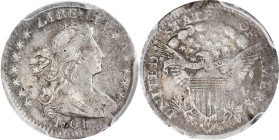 1801 Draped Bust Half Dime. LM-2, V-1, 2. Rarity-4. VF Details--Damage (PCGS).
Despite its status as (by far) the more obtainable die marriage of the...