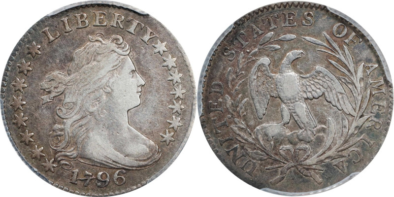 1796 Draped Bust Dime. JR-6. Rarity-3. VF-35 (PCGS).
Despite its status as the ...