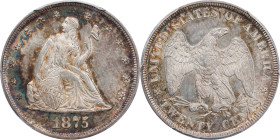 1875 Twenty-Cent Piece. BF-1. Rarity-1. MS-64 (PCGS).
The mintage for this issue was only 38,500 pieces, and survivors are much scarcer than those of...