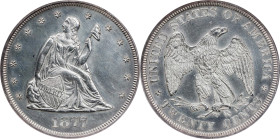 1877 Twenty-Cent Piece. Proof-63 (NGC).
The 1877 date in the twenty-cent series, represented by a Proof-only issue, has the lowest mintage of the typ...