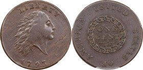 1793 Flowing Hair Cent. Chain Reverse. S-2, B-2. Rarity-4+. AMERICA, Without Periods. EF-40 (PCGS). CAC.
Here is a truly memorable example of this fi...