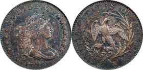 1796 Draped Bust Dime. JR-6. Rarity-3. AU-58 (NGC). OH.
An attractively toned near-Mint example of this historic early U.S. Mint silver issue. Both s...