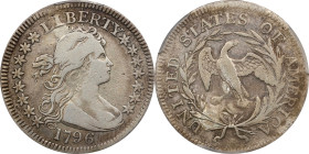 1796 Draped Bust Quarter. B-1. Rarity-4+. Fine Details--Plugged (PCGS).
Offered is a suitable circulated survivor of this historic and key date issue...