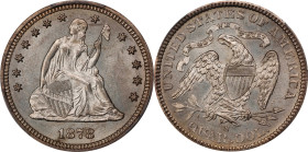 1878-S Liberty Seated Quarter. Briggs 1-A. MS-64 (PCGS). CAC.
High in the Condition Census for this challenging issue, this is a lovely near-Gem with...