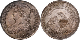 1812 Capped Bust Half Dollar. O-107'. Rarity-3. MS-65 (PCGS). CAC.
Pleasing golden-brown patina dominates much of the surfaces while whispers of deep...