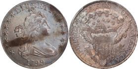 1799 Draped Bust Silver Dollar. BB-164, B-17a. Rarity-2. MS-62 (PCGS).
Offered is an intensely lustrous, pleasingly original 1799 dollar that would s...