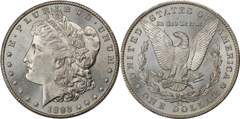 1893-CC Morgan Silver Dollar. MS-64 (PCGS).
An impressive example of this chall...