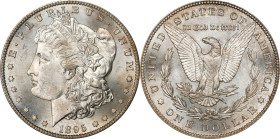 1895-S Morgan Silver Dollar. MS-65+ (PCGS). CMQ.
An exceptionally smooth, visually appealing example of this conditionally challenged San Francisco M...