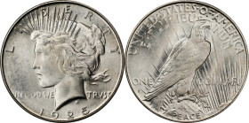 1925-S Peace Silver Dollar. MS-65 (PCGS). CMQ.
Offered is an exceptionally well produced and preserved 1925-S Peace dollar. Brilliant surfaces allow ...