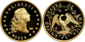 2024 230th Anniversary Flowing Hair Dollar. High Relief. Gold. Special "230" Privy Mark. 13th Coin Struck. Proof-69 Deep Cameo (PCGS).
1 troy ounce, ...