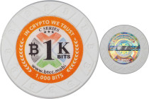 2016 BTCC "Poker Chip" 0.001 Bitcoin. Loaded. Firstbits 1JtoQcJS5. Serial No. F00561. Series C. Clay Composite. MS-69 (PCGS).
Loaded with 0.001 BTC. ...