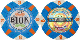 2016 BTCC "Poker Chip" 0.01 Bitcoin. Loaded. Firstbits 1G6WnFBH. Serial No. D00649. Series C. Clay Composite. MS-69 (PCGS).
Loaded with 0.01 BTC. A d...
