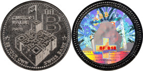 2021 Alpen Coin "Custom" 0.0005 Bitcoin. Loaded. Serial No. BF018. Nickel Plated Steel. MS-68 (ICG).
Loaded with 0.0005 BTC. The Alpen "Custom" serie...