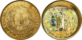 Redeemed 2013 Lealana 0.1 Bitcoin. Firstbits 1Btc42hn. Serial No. 2459. Black Address. Brass. MS-66 (PCGS).
Redeemed and non-loaded. This 2013 brass ...