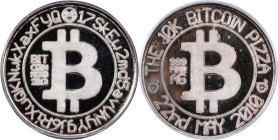 2013 Bitcoin Nerd "Bitcoin Pizza" Commemorative Silver Round. 1 Gram of 999 Fine Silver. MS-67 PL (ICG).
Unfunded and non-loaded. The Bitcoin Nerd se...
