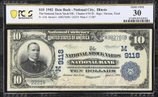 National City, Illinois. $10 1902 Date Back. Fr. 618. National Stock Yards NB. Charter #9118. PCGS Banknote Very Fine 30.
Hailing from a suburb of Ea...