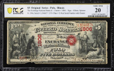 Polo, Illinois. $5 Original. Fr. 399a. Exchange NB. Charter #1806. PCGS Banknote Very Fine 20 Details. Severed & Reattached, Tape Repaired Edge Splits...