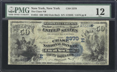 New York, New York. 1882 Date Back $50 Fr. 561. Chase NB. Charter #2370. PMG Fine 12.
As a class, $50 Date Backs issued under the Series of 1882 are ...