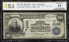 Pasco, Washington. $10 1902 Date Back. Fr. 618. First NB. Charter #9265. PCGS Banknote Choice Fine 15.
Located in eastern expanses of Washington far ...
